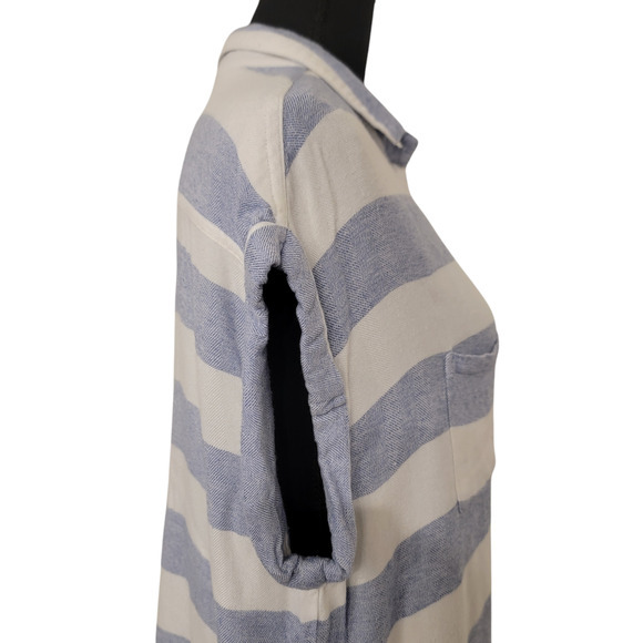 Rails Striped Button Collar Cap Sleeve Beachy Coastal Nautical Fisherman Blue - Picture 9 of 14
